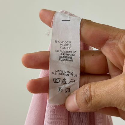 Euro Vintage Italian Pink Mesh & Knit Patchwork Top (Small)