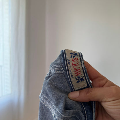 Vintage Blue Denim Maxi Skirt Made in Italy Y2K Cotton (S)