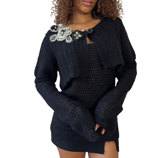 Italian Vintage Crochet-knit Tank & Cardigan (M/L)