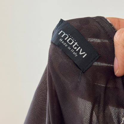 Vintage Italian Floral Sheer-Overlay Ruffle Midi Skirt (Small)