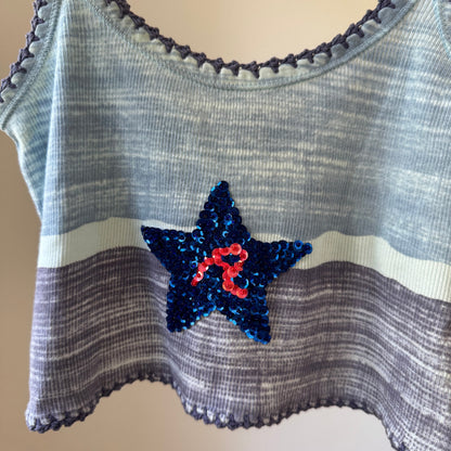 Vintage Replay 100% Cotton Crop Cami (S)