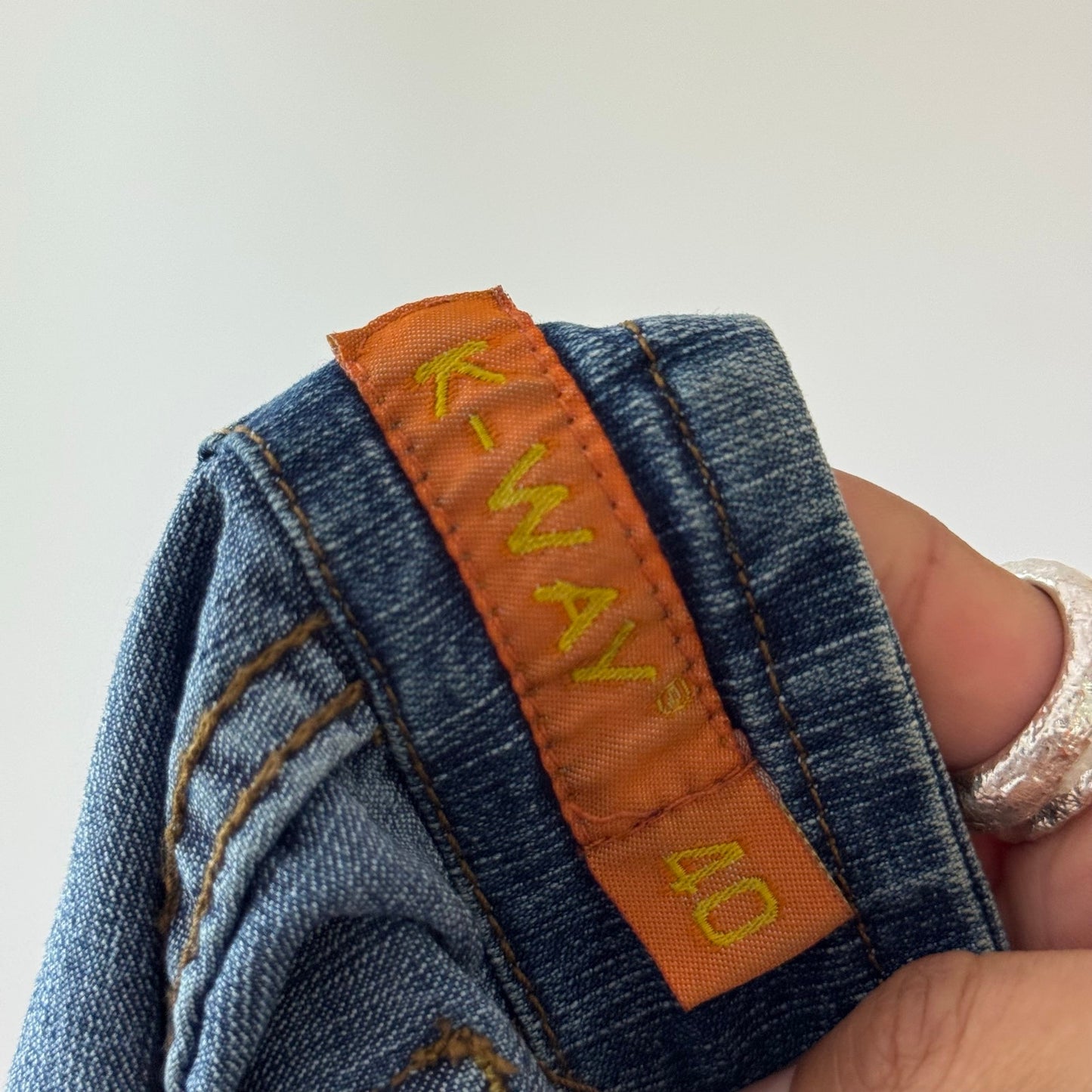 Vintage Blue Denim Rhinestone Buckle Micro Shorts Italian Y2K (XS/S)