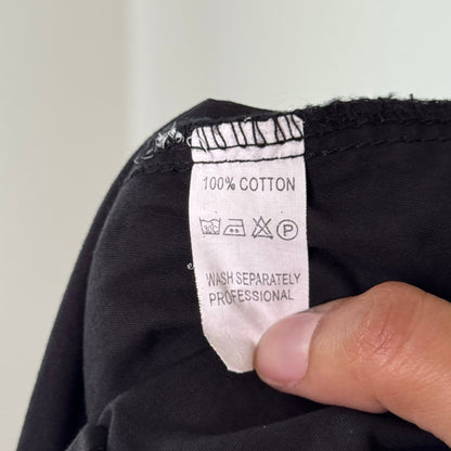 Vintage Black Low Rise Zip Pocket Cargo Parachute Pants Y2K (M)