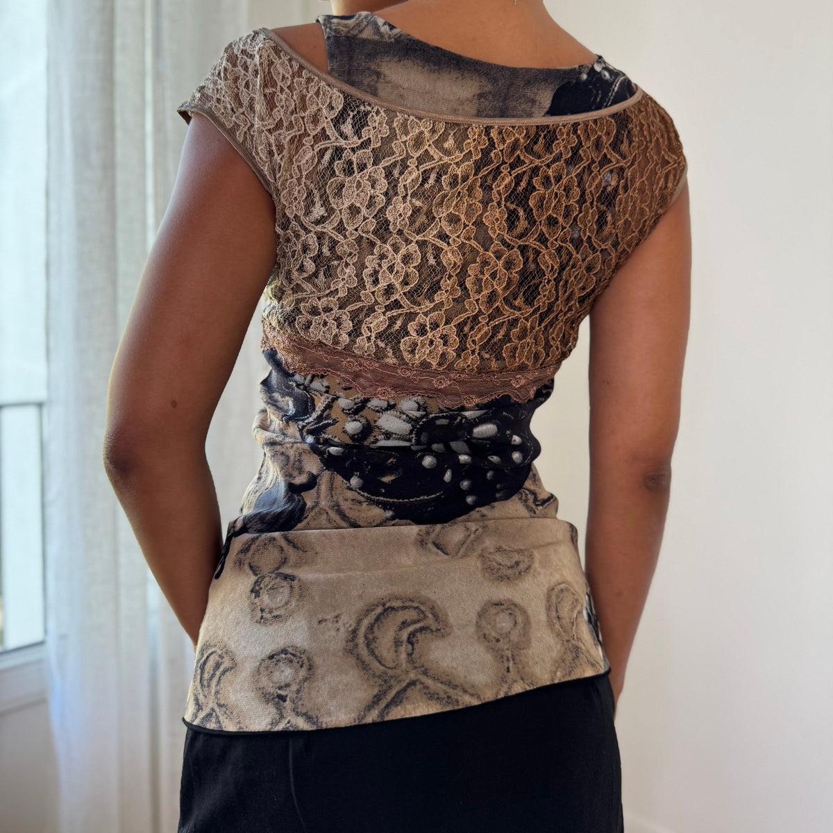 Vintage Italian Lace Mesh Top (S/M)