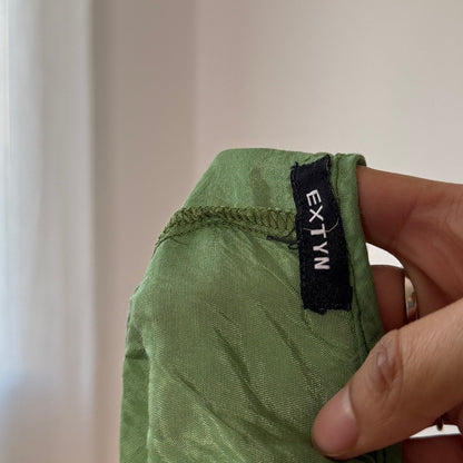 Vintage Italian Green Lace Trim Camisole Top 100% Viscose (S)