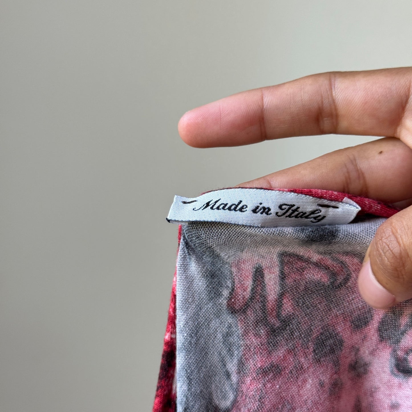 Vintage Italian Graphic Slinky Top (M)