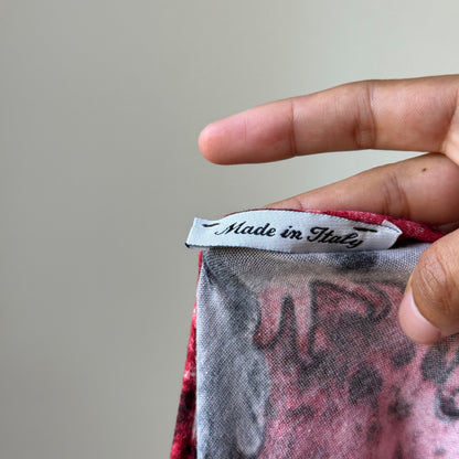 Vintage Italian Graphic Slinky Top (M)