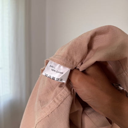 Vintage Utility Zip Jacket Y2K Cargo Moto Top Beige Pink (S/M) ⠀