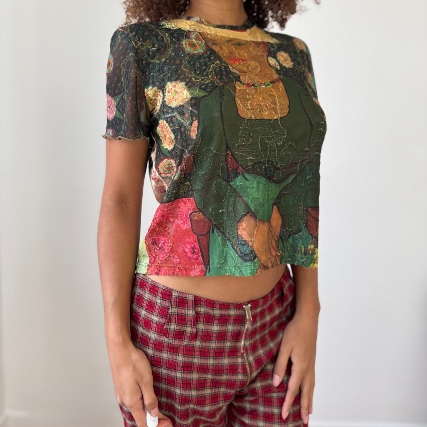 Vintage Desigual artistic mesh tee (M)