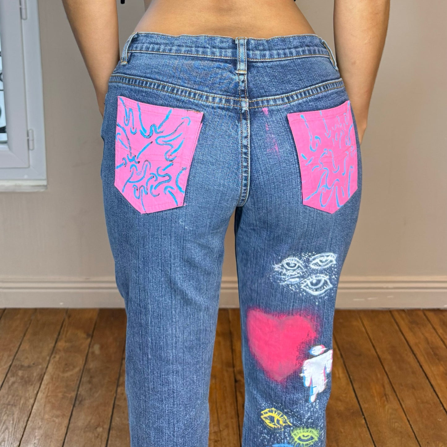 Vintage Y2K Embellished Denim pants (XS/S)