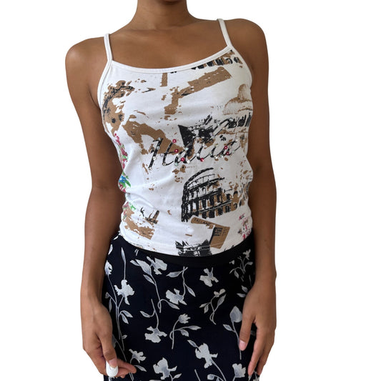 Vintage Graphic Spaghetti-Strap Cami (S)