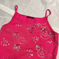 Y2K Pink Cami Top Vintage Floral Sequins S-M Ballet