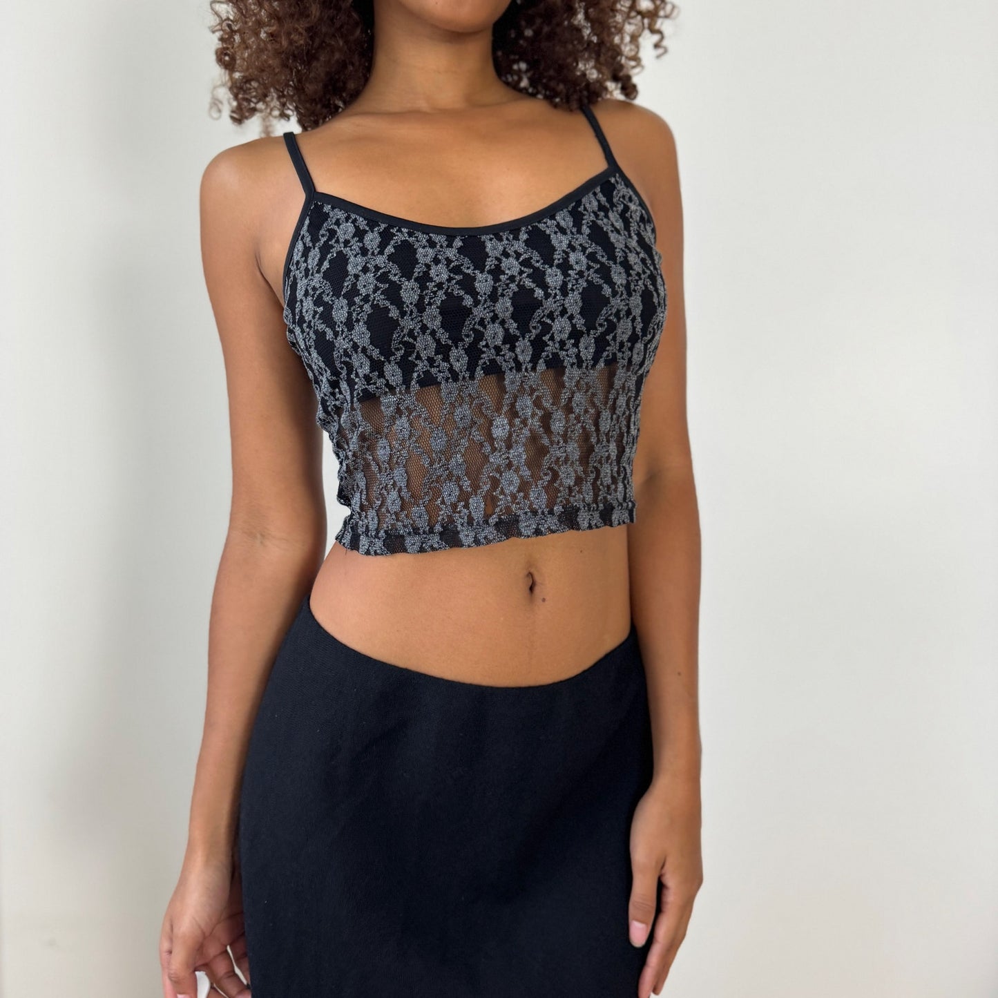 Vintage Parisian Sheer Lace Cami (S)