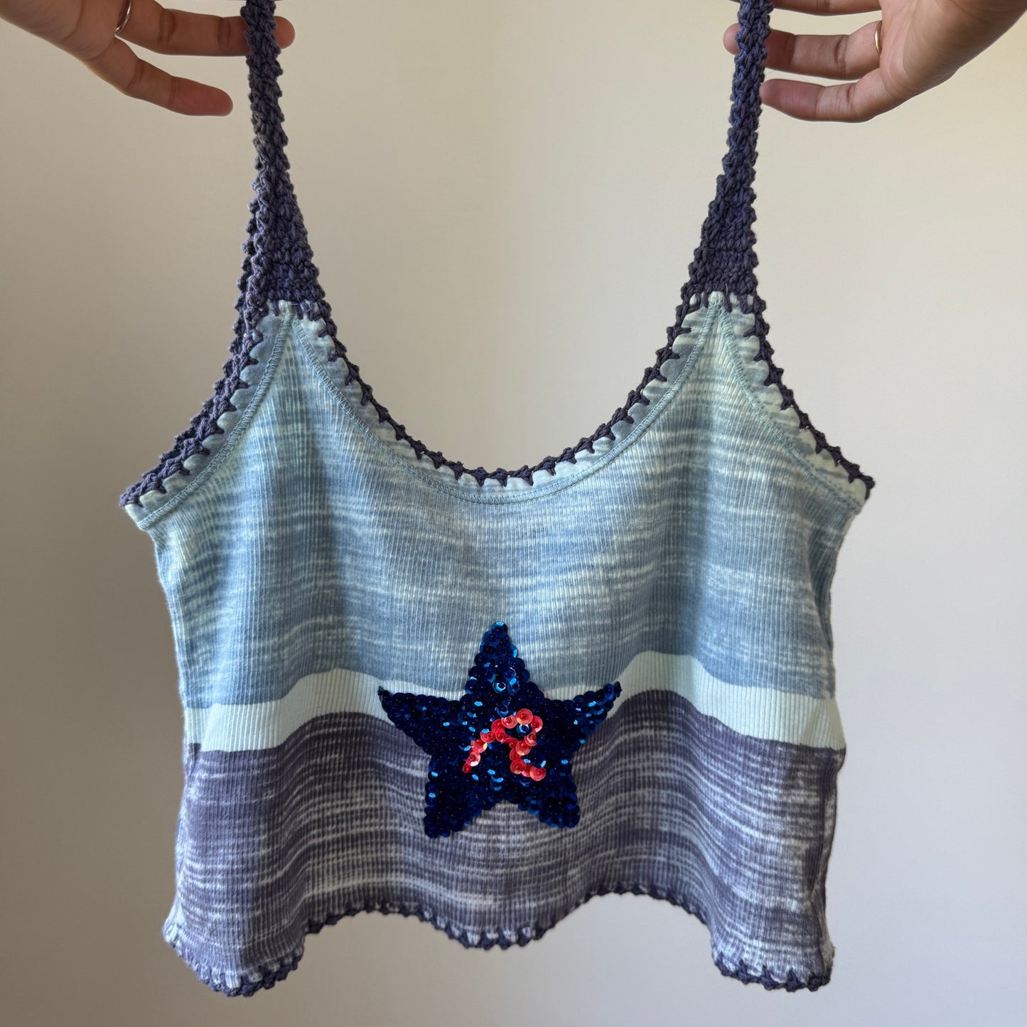 Vintage Replay 100% Cotton Crop Cami (S)