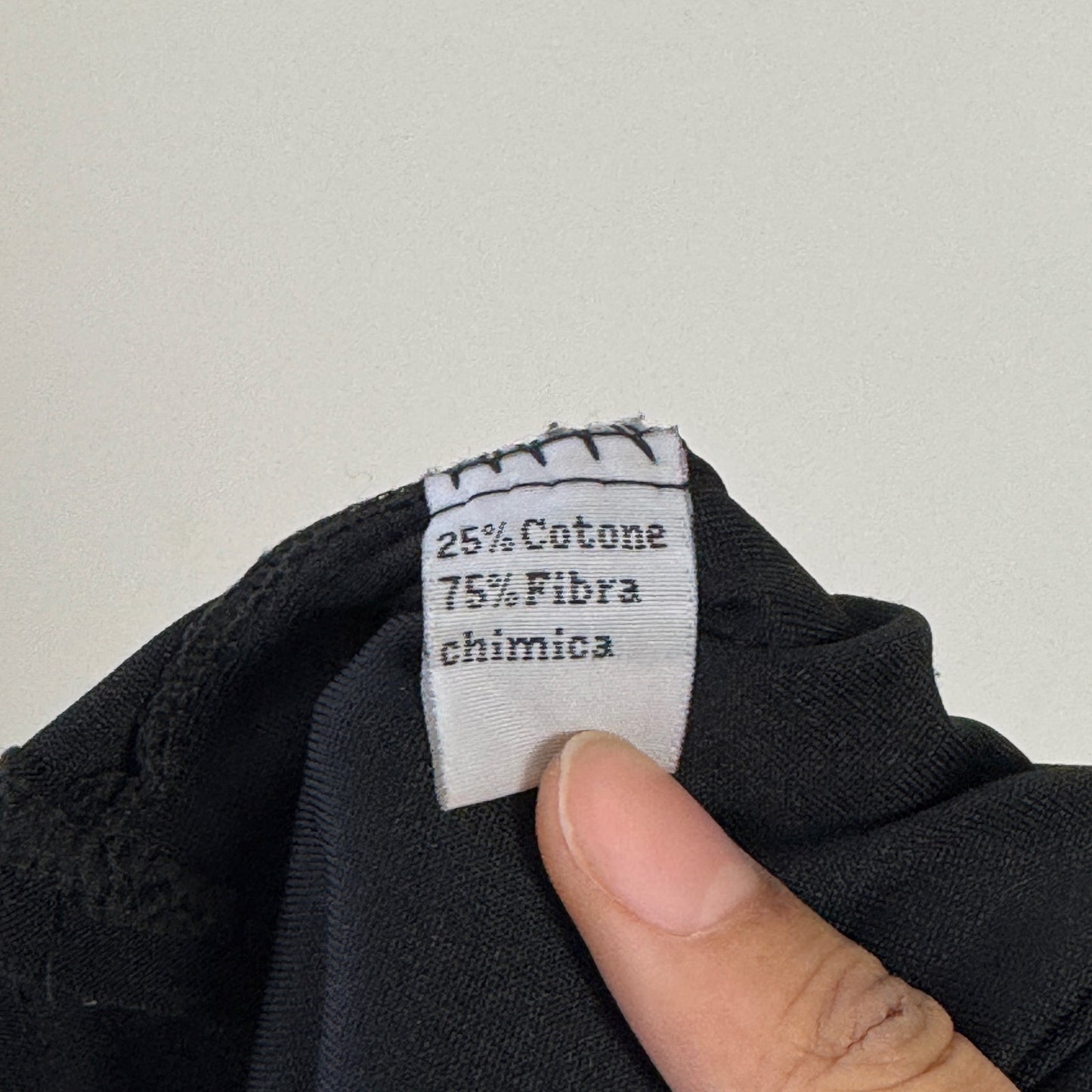 Italian Vintage Black One Shoulder Top (S/M)