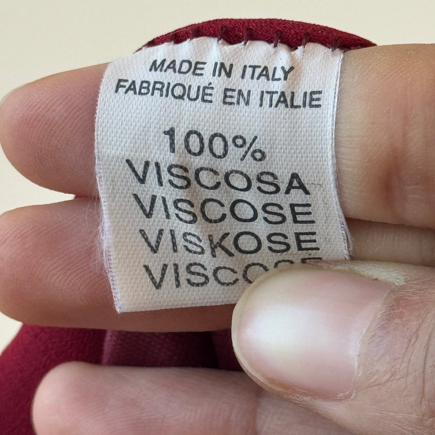 Vintage Italian burgundy / red mesh maxi skirt (Medium)