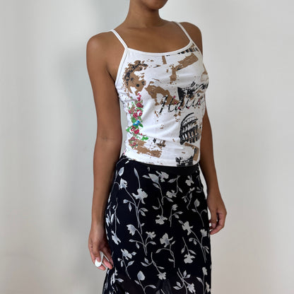 Vintage Graphic Spaghetti-Strap Cami (S)
