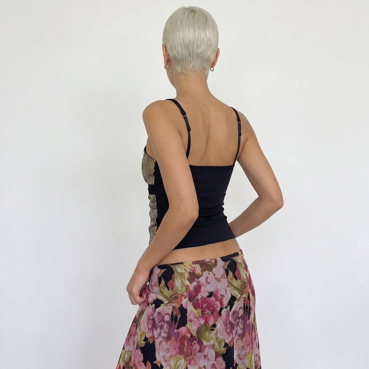 Vintage Gold Metallic Velvet Cami Top (S)