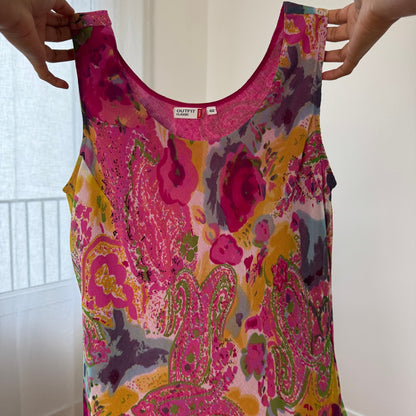 Euro Vintage Floral Mesh Maxi Dress (M)