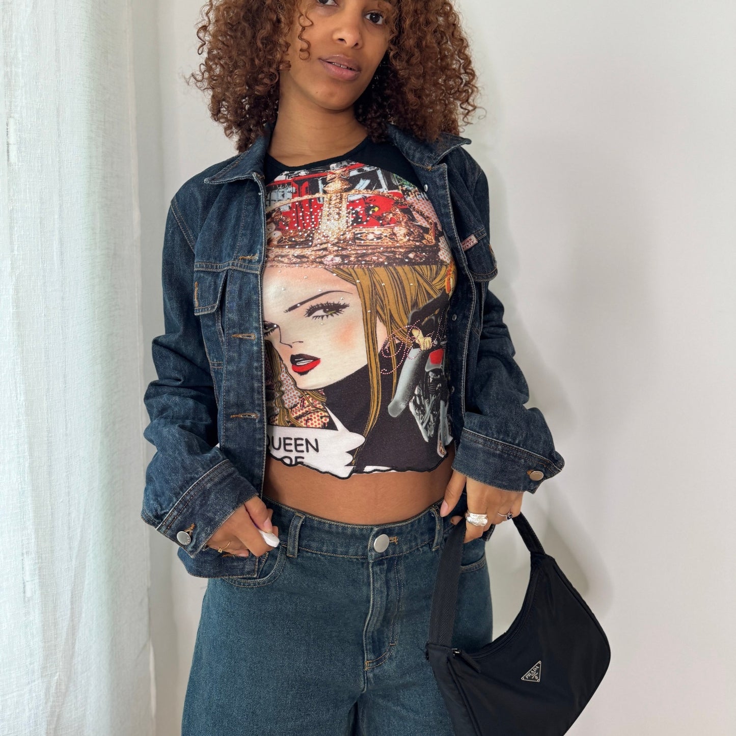 Vintage Miss Sixty Denim Jacket Italian Y2K Dark Wash Trucker Jacket (S/M) ⠀
