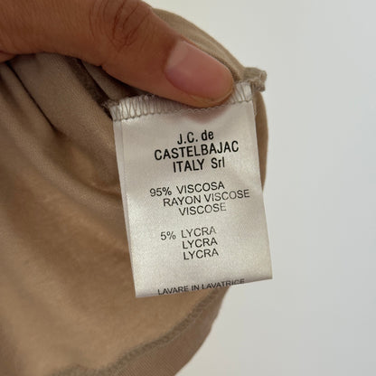 Vintage Castelbajac beige embellished off-shoulder top (S)