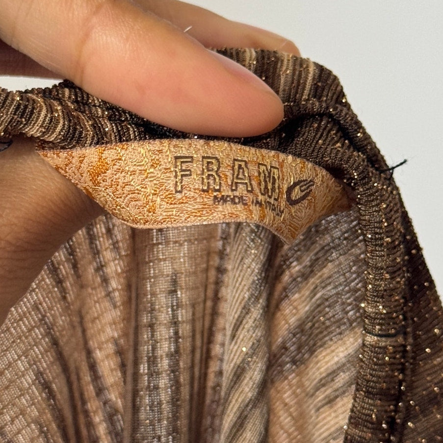 Italian Vintage Slinky Shimmer Lurex 3/4-Sleeve Top (Small)