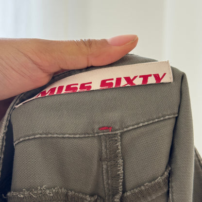 Vintage Miss Sixty sage green paneled capri pants (W27 / S)