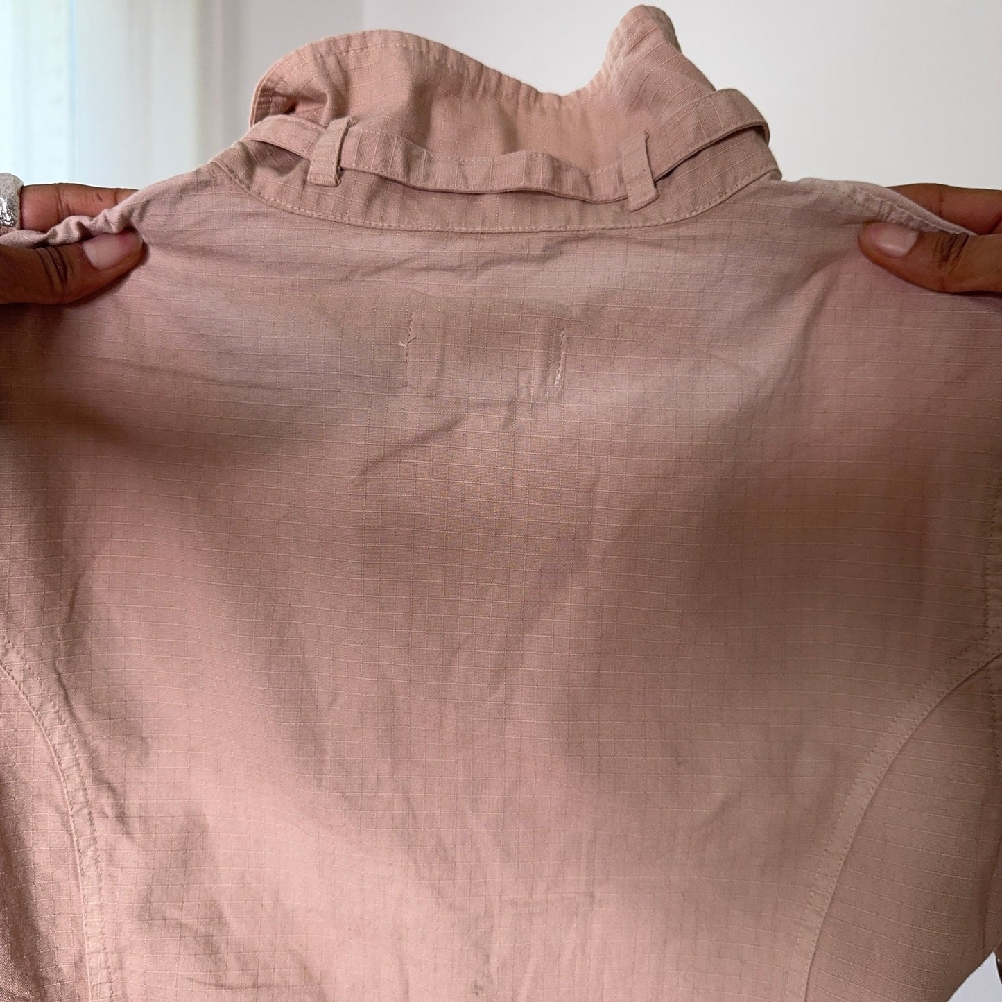 Vintage Utility Zip Jacket Y2K Cargo Moto Top Beige Pink (S/M) ⠀