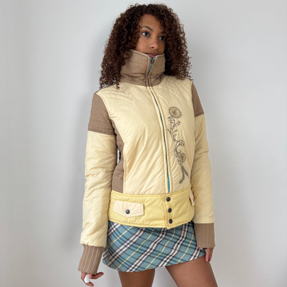 Vintage Diesel Two-Tone Embroidered Puffer Jacket (Small)