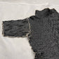 Vintage Black & Beige Textured T-Shirt (XS-S) High Neck Made in USA