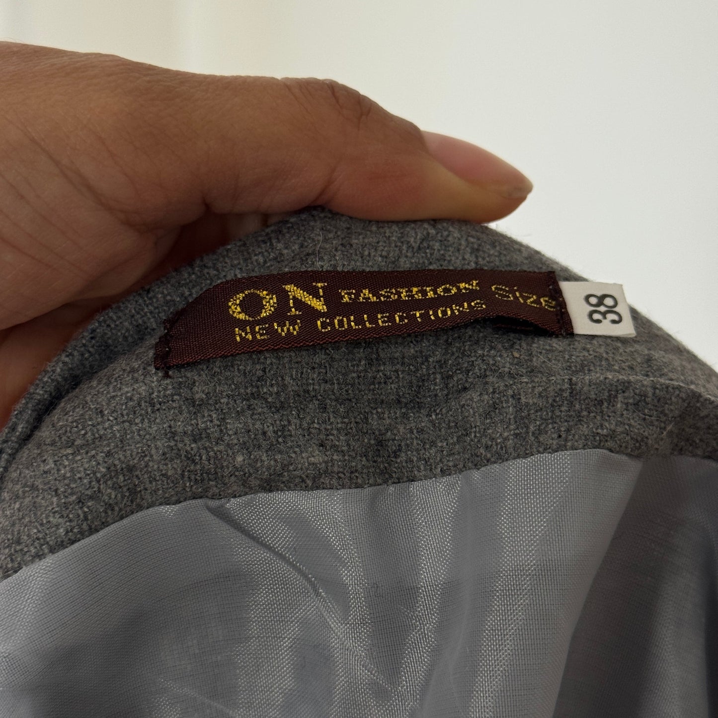 Vintage Euro grey skirt with embroidered floral hem — deadstock (Small)