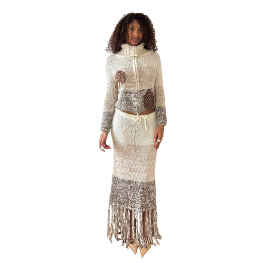 Italian Vintage Cream Ombré Knit 2-piece Set (S/M)