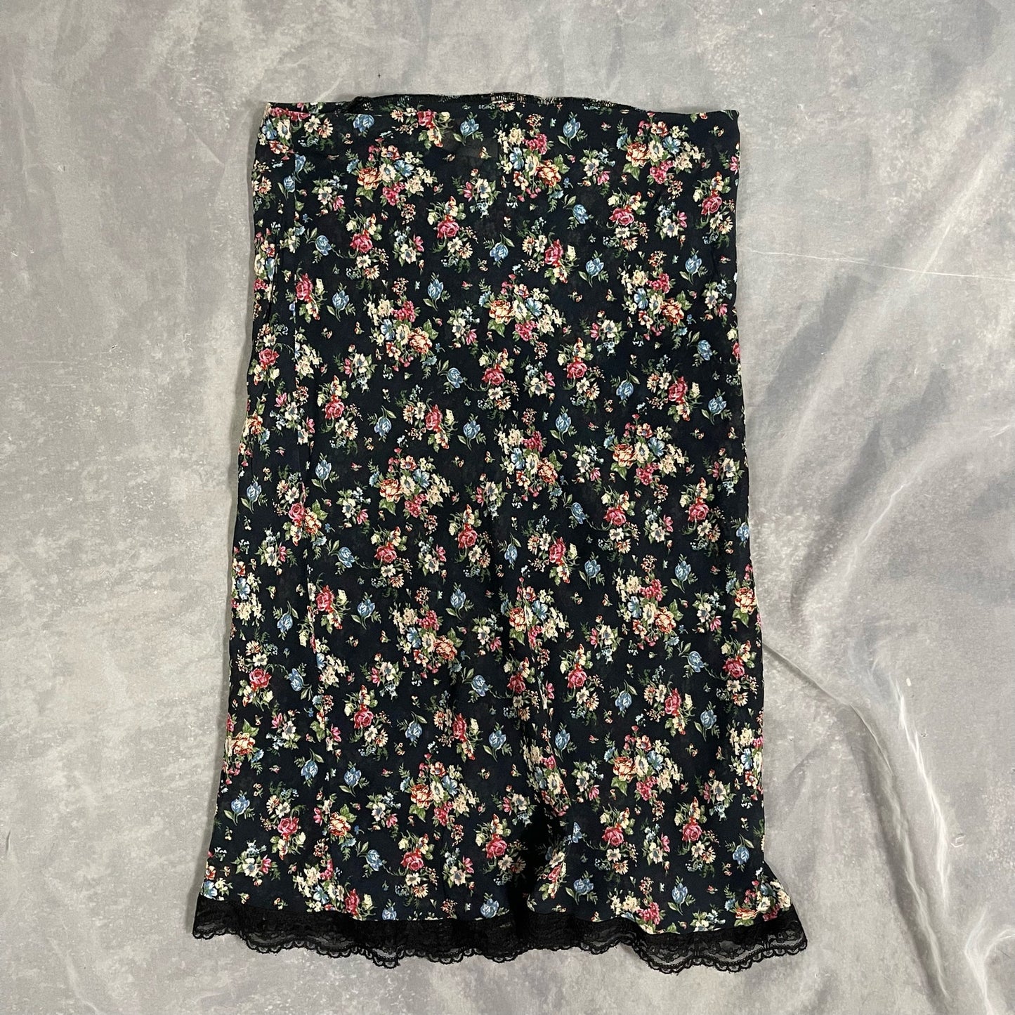 00s Floral Mesh Midi Skirt (XS/M)