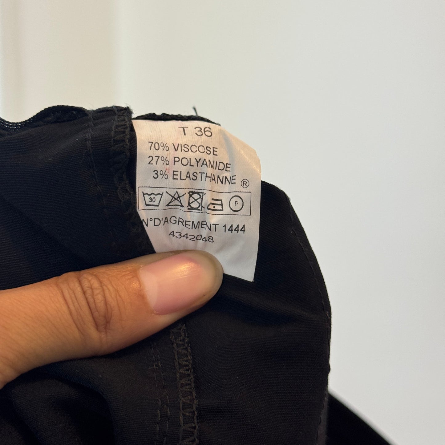 Vintage French black tiered lace mini skirt (S)