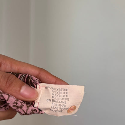 Vintage French Mixed Print Shirt Flared Cuffs (XS/S)