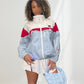 90s baby blue oversized sporty Swiss varsity windbreaker jacket (XS/S)