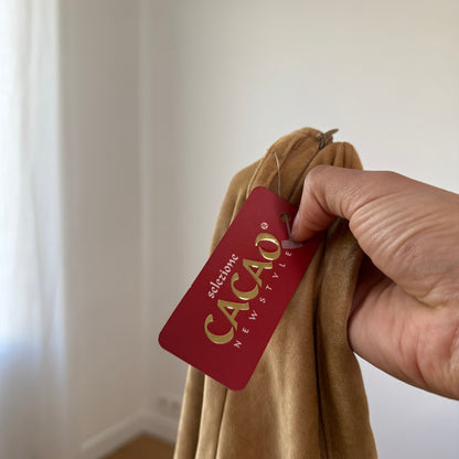 Vintage Camel Suede Midi Skirt Deadstock Y2K Italian (S)