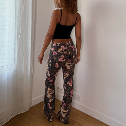 Vintage French Floral Denim Two Piece Set (S)