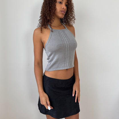 Euro Vintage Grey Knit Halter Top (XS/S)