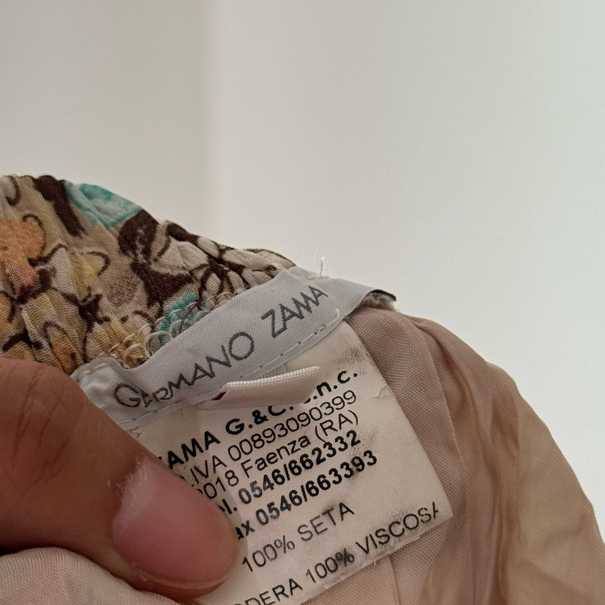 Vintage Beige Peach Floral Silk Mesh Tiered Midi Skirt Italian Y2K (S)