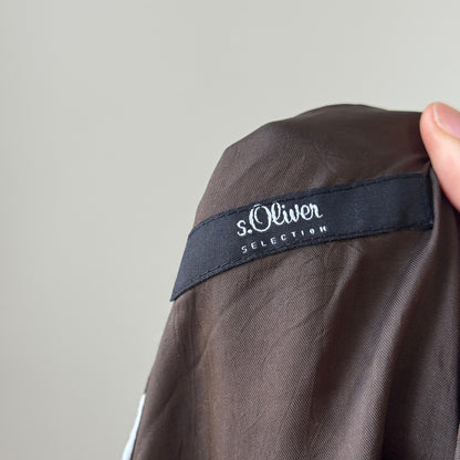 Vintage Italian brown & yellow floral mesh midi dress (S/M)