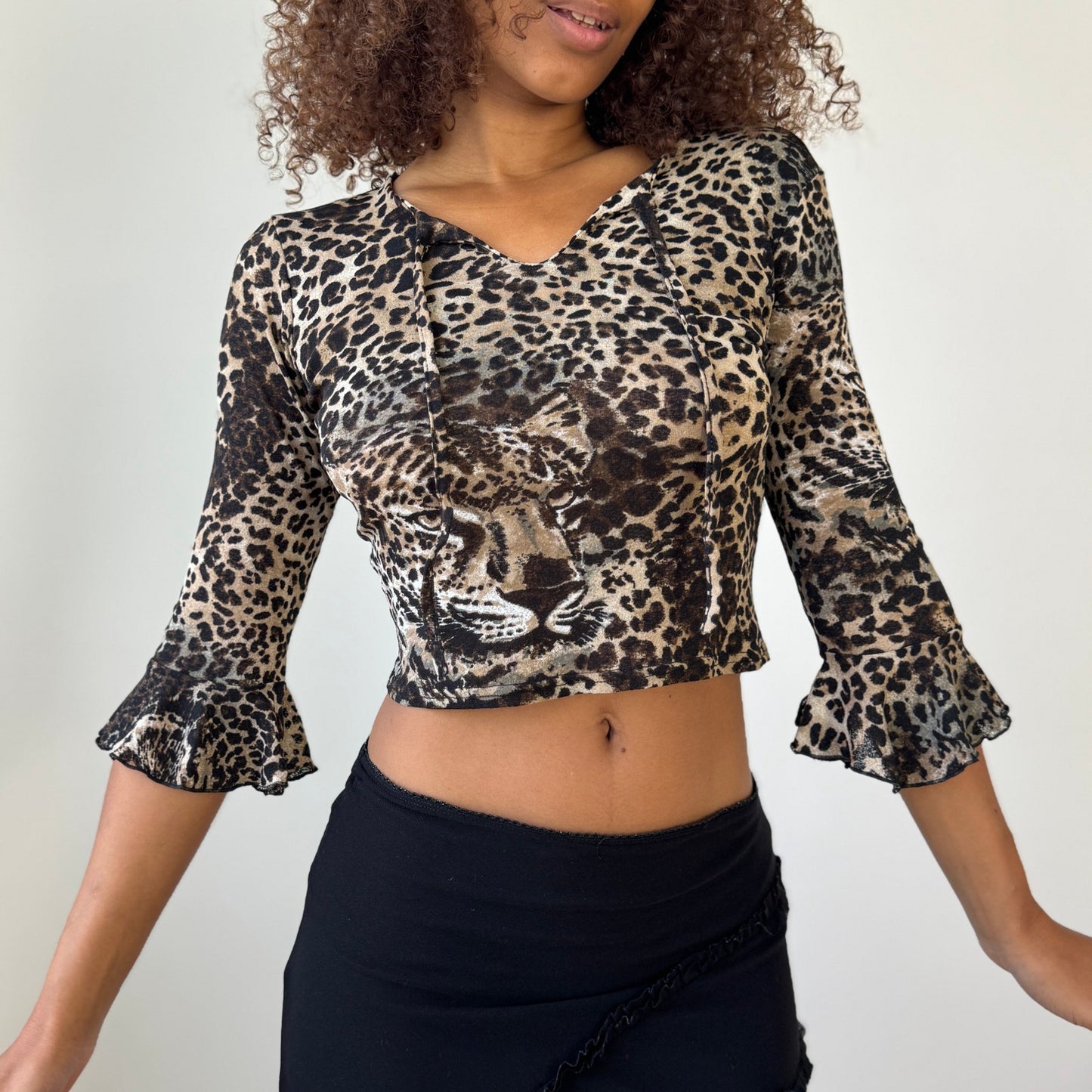 Vintage Mesh Leopard Face Top (XS/S)