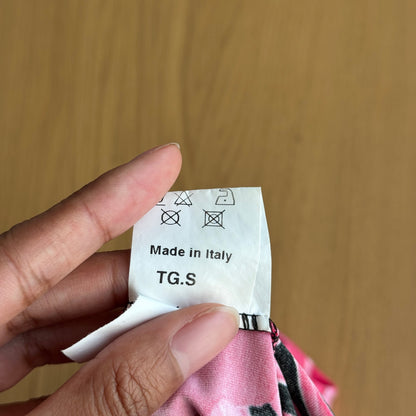 Euro Vintage Tropical Slinky Mock Neck Top (S/M)