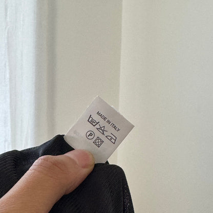 Vintage Italian Pink & Black Mesh Midi Skirt (S)