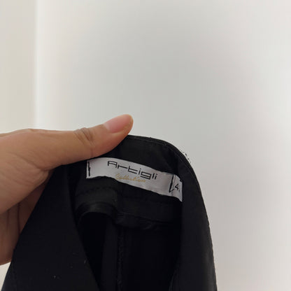 Vintage Italian black low rise tailored trousers with straight leg (XS)