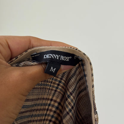 Italian Vintage Denny Rose Plaid Halter Waistcoat Top (S/M)