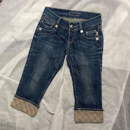 Vintage Burberry Denim Jeans capri low rise and straight fit (XS)