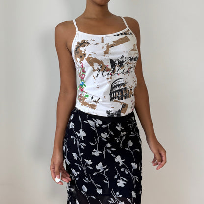 Vintage Graphic Spaghetti-Strap Cami (S)