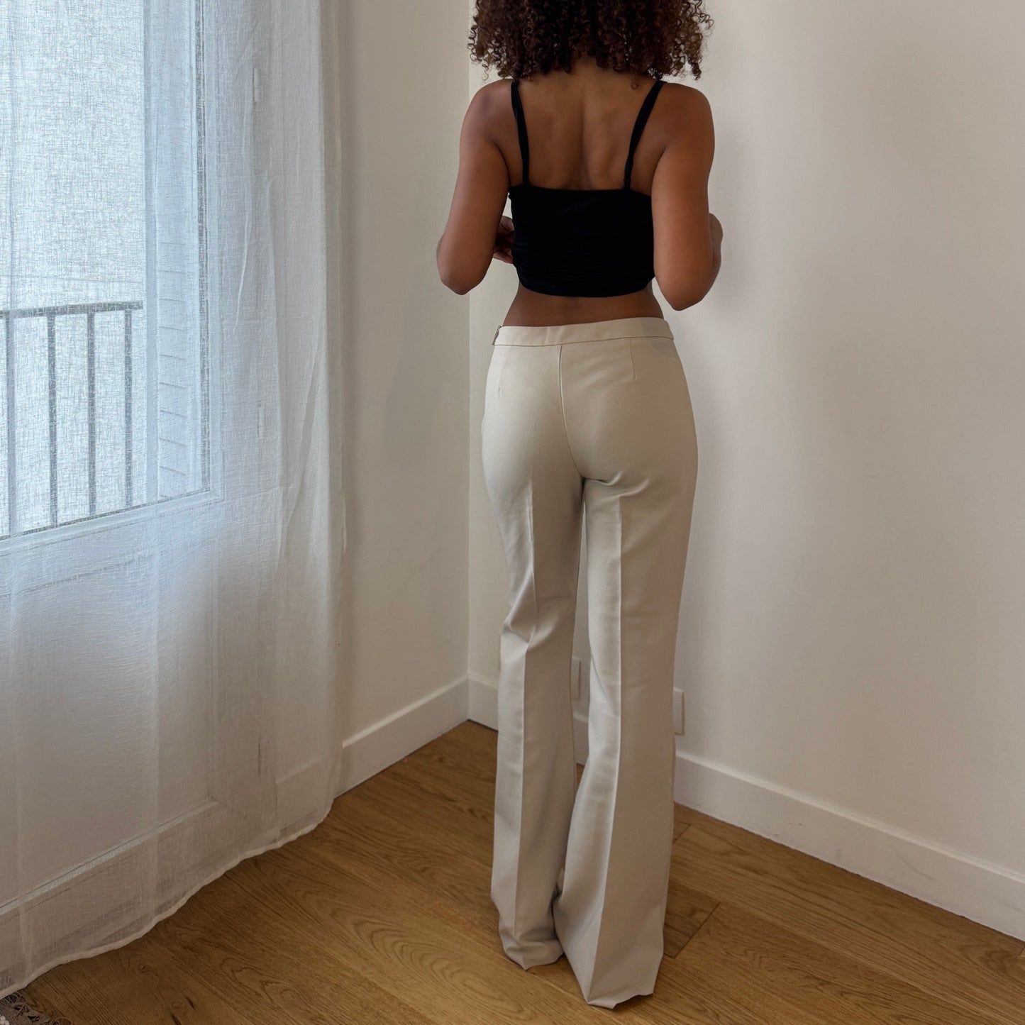 Vintage Sisley Italian Cream Tailored Flare Pants (XS/S)