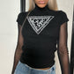 Vintage 2000s Guess Black Knit Short Sleeves Tee (XS-S)